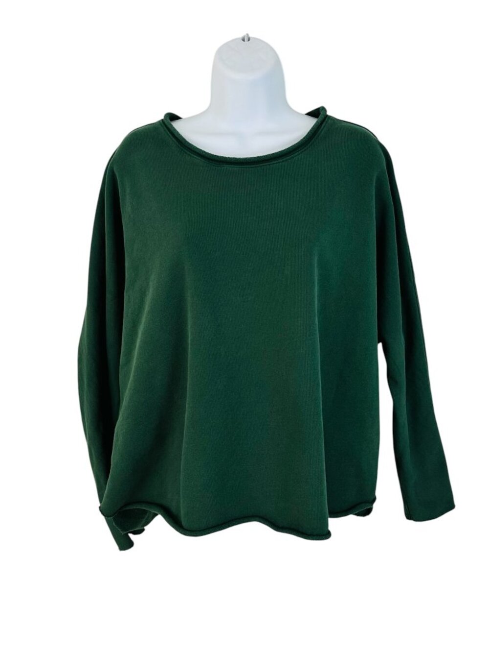 Frank & Eileen Women's Size L Tee Lab Rolled Hem Green French Terry Sweatshirt